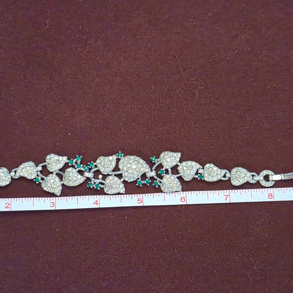 Signed Pennino Rhinestone Bracelet 7.5” Vintage 1930s–40s NY Designer Jewelry - Picture 4 of 5